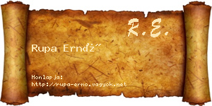 Rupa Ernő névjegykártya